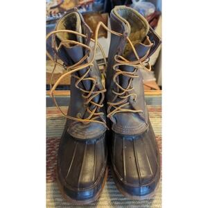 Orvis Mens Size 8 Leather Rubber Winter duck /Snow /Rain Boots With Liner